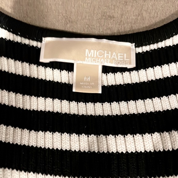 Michael Kors Striped Stretch Belted Dress - Picture 4 of 5